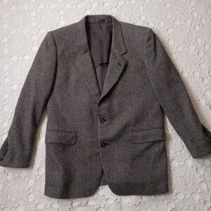 Lanvin Blazer Sportcoat Jacket Gray Twill 100% Wool Notch Collar 43" Chest Men